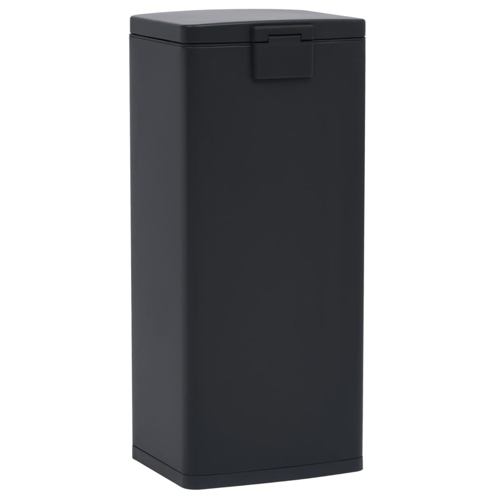 vidaXL Dustbin with Pedal Anti-fingerprint 30L Black Stainless Steel