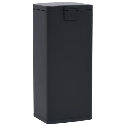 vidaXL Dustbin with Pedal Anti-fingerprint 30L Black Stainless Steel