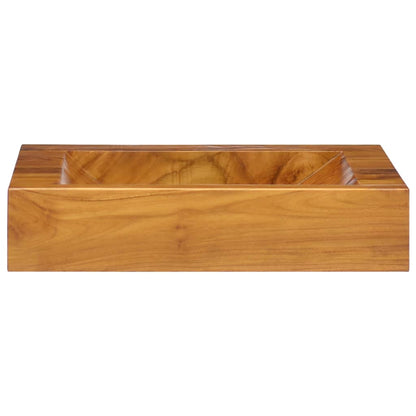 vidaXL Basin Solid Teak Wood 50x35x10 cm