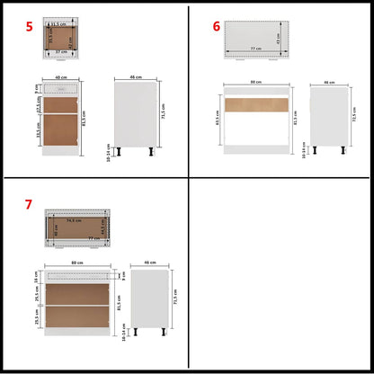 vidaXL 7 Piece Kitchen Cabinet Set Lyon White Engineered Wood