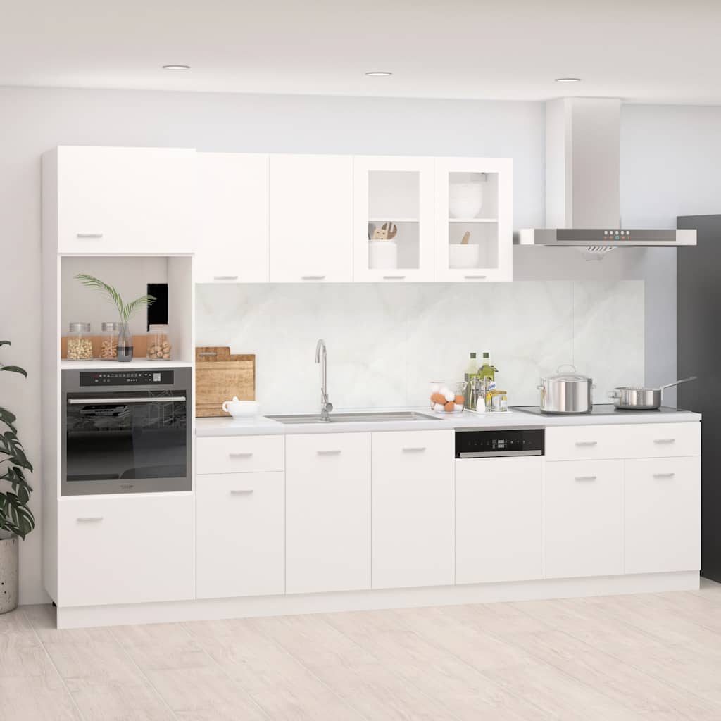 vidaXL 7 Piece Kitchen Cabinet Set Lyon White Engineered Wood