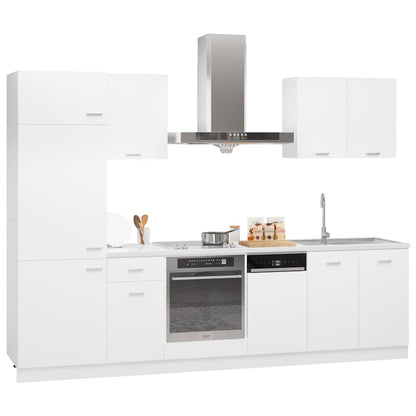 vidaXL 7 Piece Kitchen Cabinet Set Lyon" White Engineered Wood