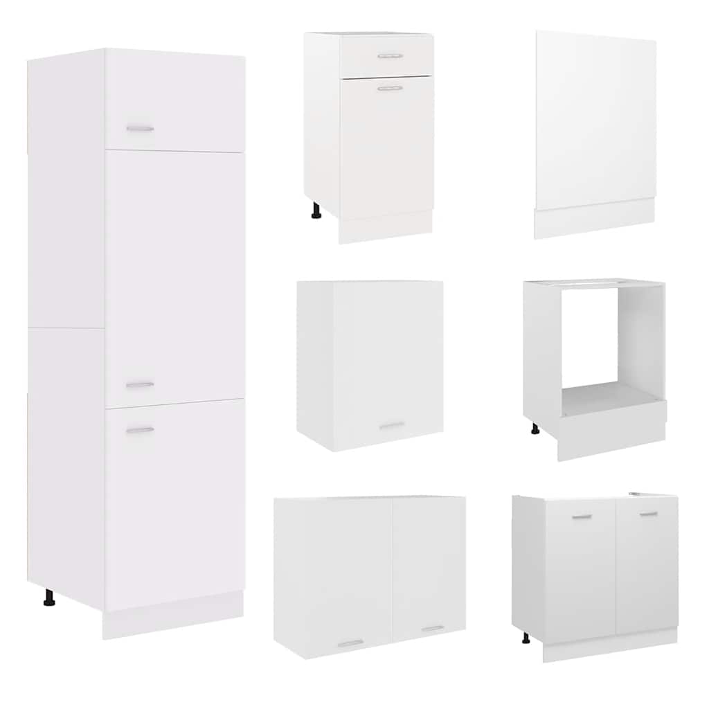 vidaXL 7 Piece Kitchen Cabinet Set Lyon White Engineered Wood