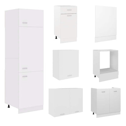 vidaXL 7 Piece Kitchen Cabinet Set Lyon White Engineered Wood