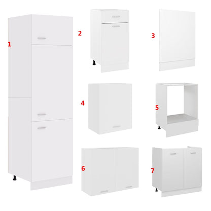 vidaXL 7 Piece Kitchen Cabinet Set Lyon White Engineered Wood