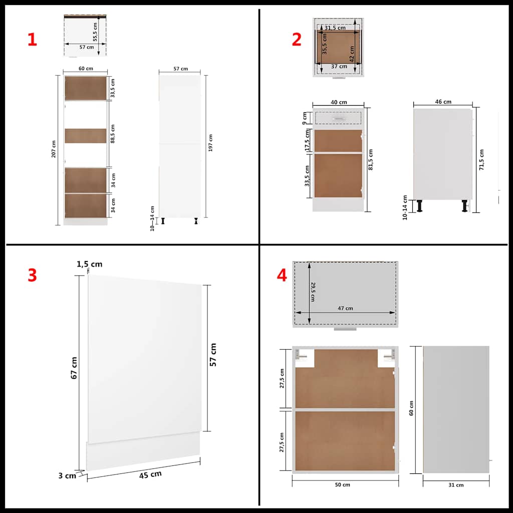 vidaXL 7 Piece Kitchen Cabinet Set Lyon White Engineered Wood