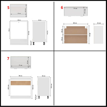 vidaXL 7 Piece Kitchen Cabinet Set Lyon White Engineered Wood