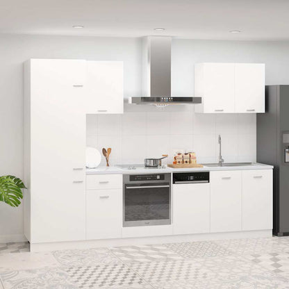vidaXL 7 Piece Kitchen Cabinet Set Lyon White Engineered Wood