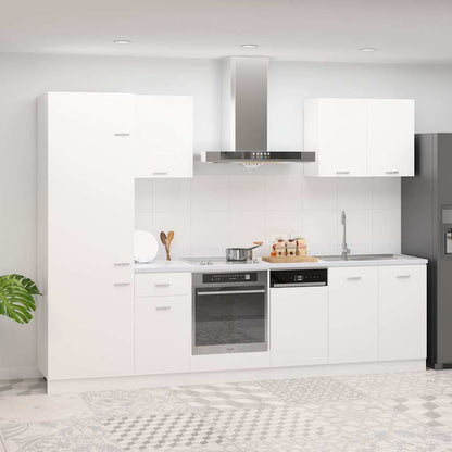 vidaXL 7 Piece Kitchen Cabinet Set Lyon" White Engineered Wood