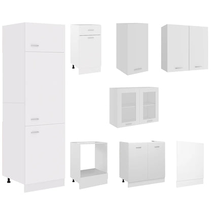 vidaXL 8 Piece Kitchen Cabinet Set Lyon White Engineered Wood