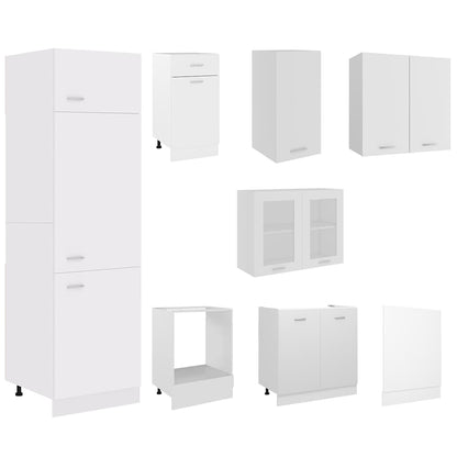 vidaXL 8 Piece Kitchen Cabinet Set Lyon" White Engineered Wood