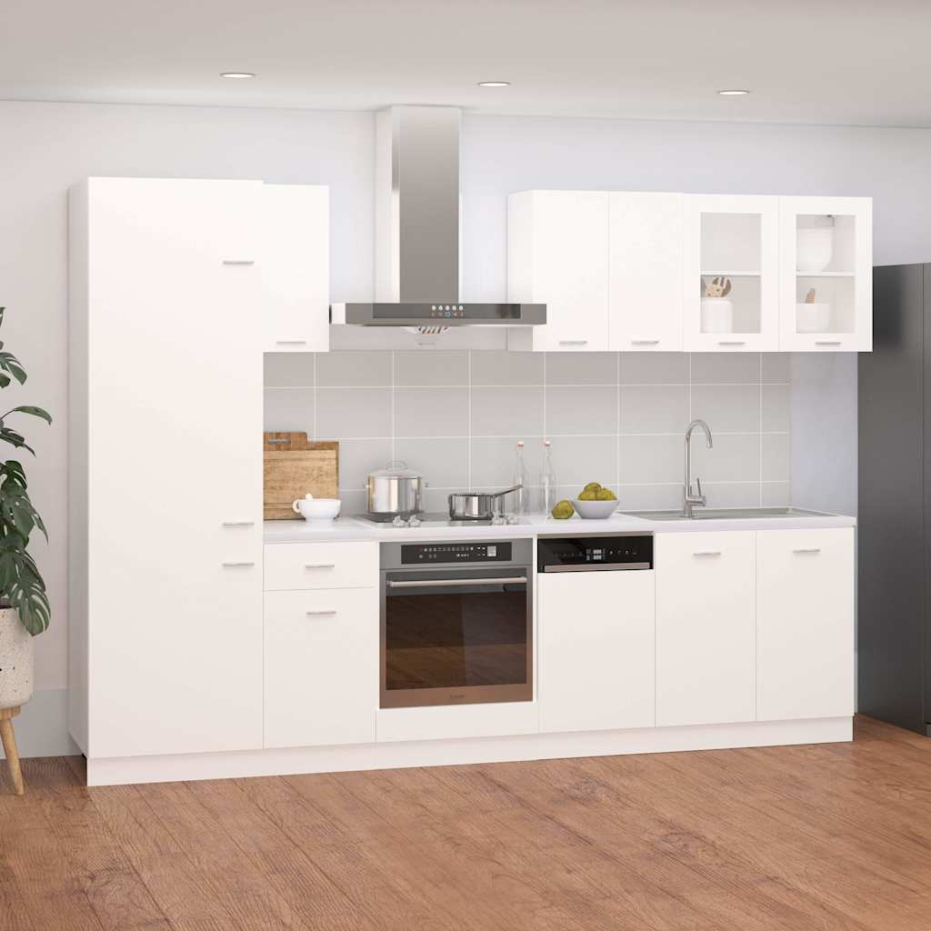 vidaXL 8 Piece Kitchen Cabinet Set Lyon" White Engineered Wood