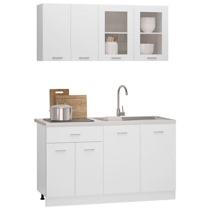 vidaXL 4 Piece Kitchen Cabinet Set Lyon White Engineered Wood