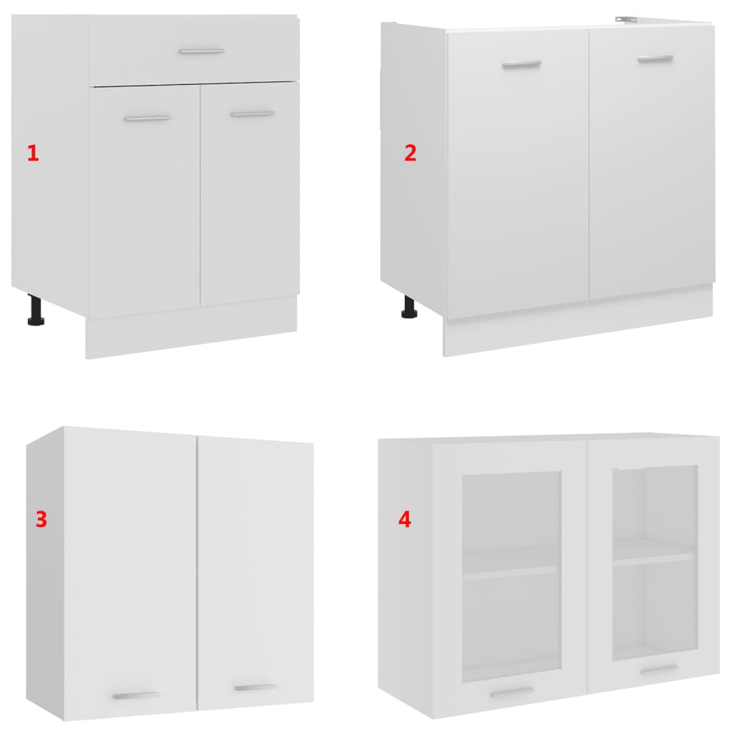 vidaXL 4 Piece Kitchen Cabinet Set Lyon White Engineered Wood