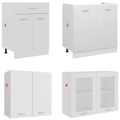 vidaXL 4 Piece Kitchen Cabinet Set Lyon White Engineered Wood