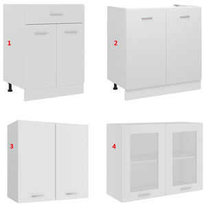 vidaXL 4 Piece Kitchen Cabinet Set White Engineered Wood