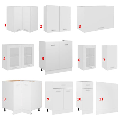 vidaXL 11 Piece Kitchen Cabinet Set Lyon White Engineered Wood