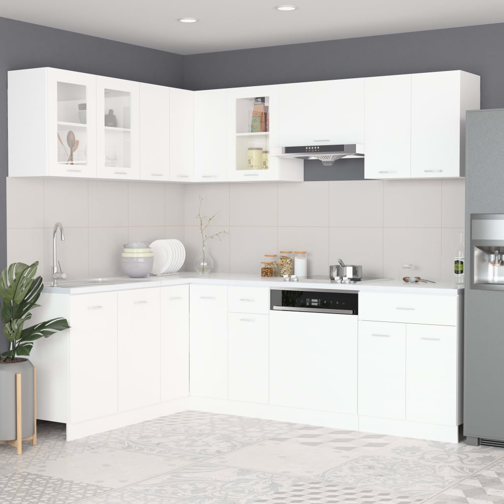 vidaXL 11 Piece Kitchen Cabinet Set Lyon White Engineered Wood
