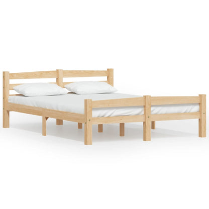 vidaXL Bed Frame | Natural Wood | Solid pinewood, plywood | 120x200 cm