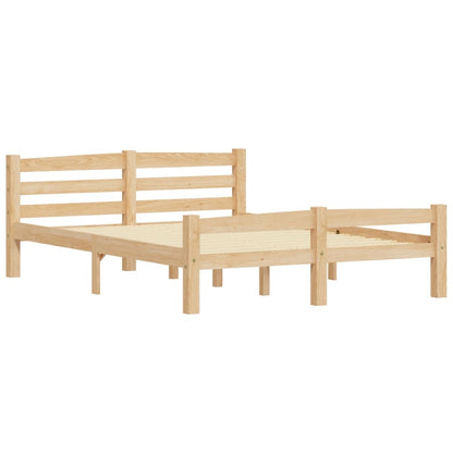 vidaXL Bed Frame | Natural Wood | Solid pinewood, plywood | 120x200 cm
