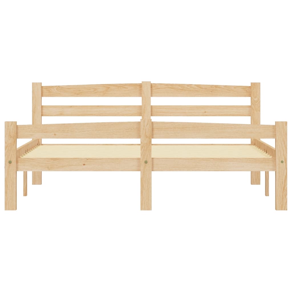 vidaXL Bed Frame | Natural Wood | Solid pinewood, plywood | 120x200 cm