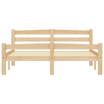 vidaXL Bed Frame | Natural Wood | Solid pinewood, plywood | 120x200 cm