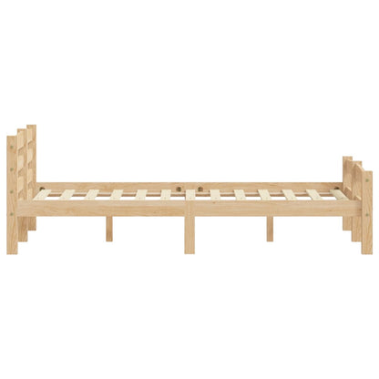 vidaXL Bed Frame | Natural Wood | Solid pinewood, plywood | 120x200 cm