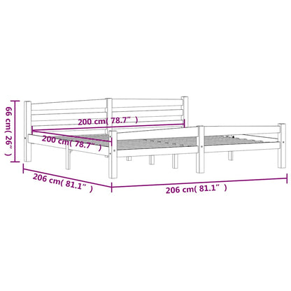 vidaXL Bed Frame without Mattress White Solid Pinewood 200x200 cm