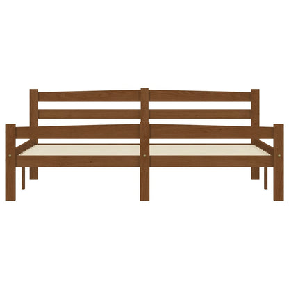 vidaXL Bed Frame | Honey Brown | Solid Pine Wood, Plywood | Double Size