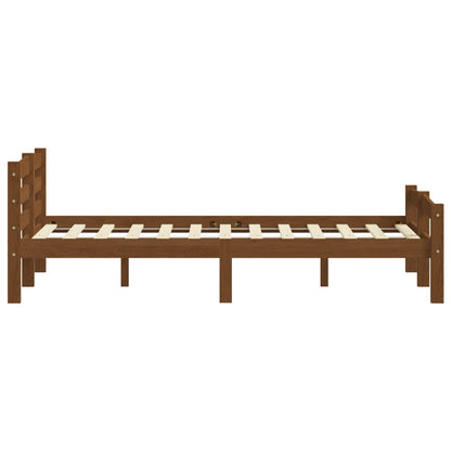 vidaXL Bed Frame | Honey Brown | Solid Pine Wood, Plywood | Double Size