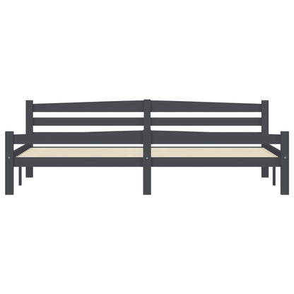 vidaXL Bed Frame | Dark grey | Solid pinewood, plywood | Double | Durable