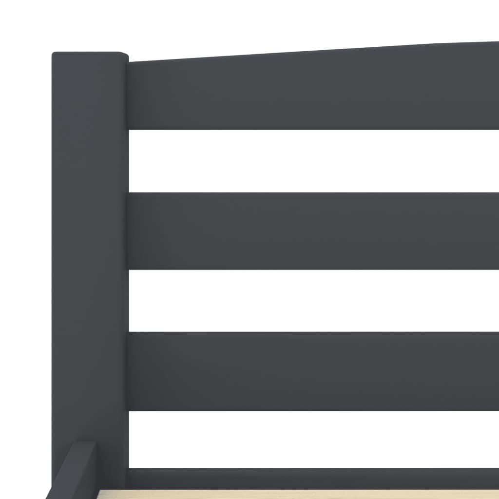 vidaXL Bed Frame | Dark grey | Solid pinewood, plywood | Double | Durable