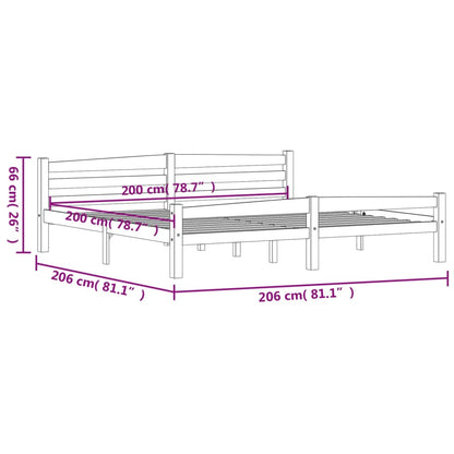 vidaXL Bed Frame | Dark grey | Solid pinewood, plywood | Double | Durable