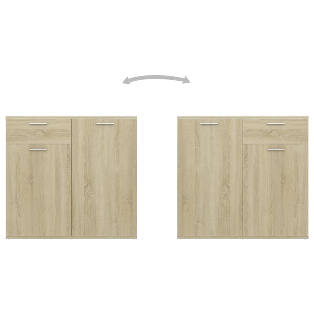 vidaXL Sideboard Sonoma Oak 80x36x75 cm Engineered Wood