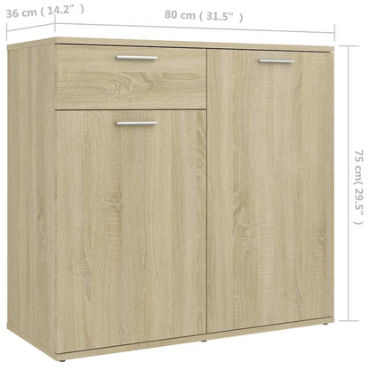 805773 vidaXL Sideboard Sonoma Oak 80x36x75 cm Engineered Wood