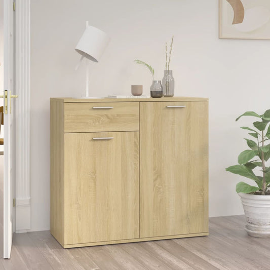 vidaXL Sideboard Sonoma Oak 80x36x75 cm Engineered Wood