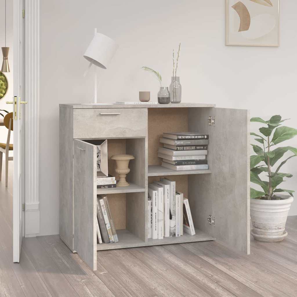 805774 vidaXL Sideboard Concrete Grey 80x36x75 cm Engineered Wood