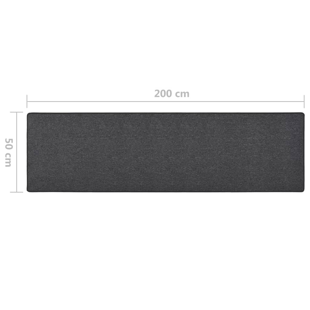 vidaXL Carpet Runner | Anthracite | 100% polypropylene | 50x200 cm | Non-slip
