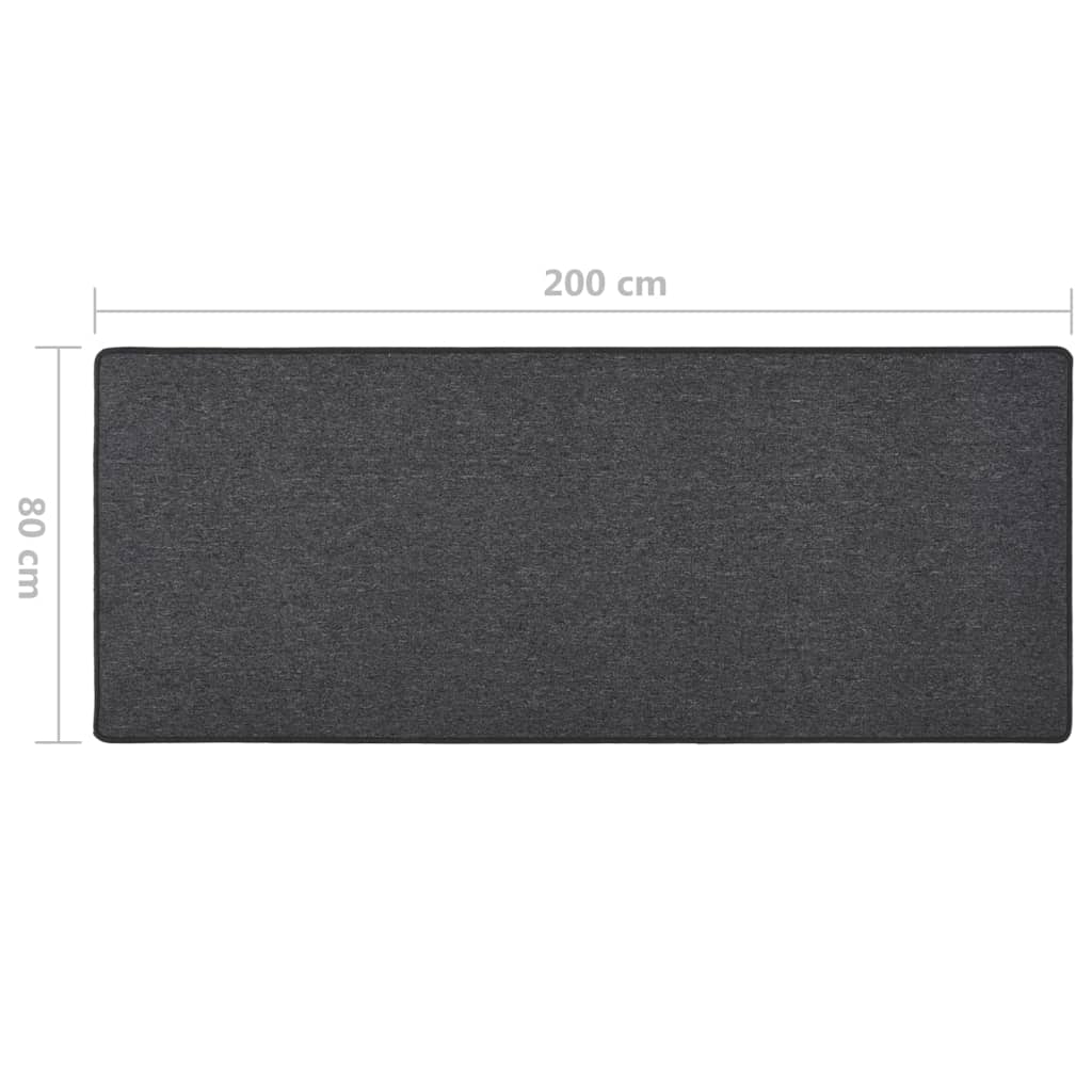 vidaXL Carpet Runner | Anthracite | 100% Polypropylene | 80x200 cm