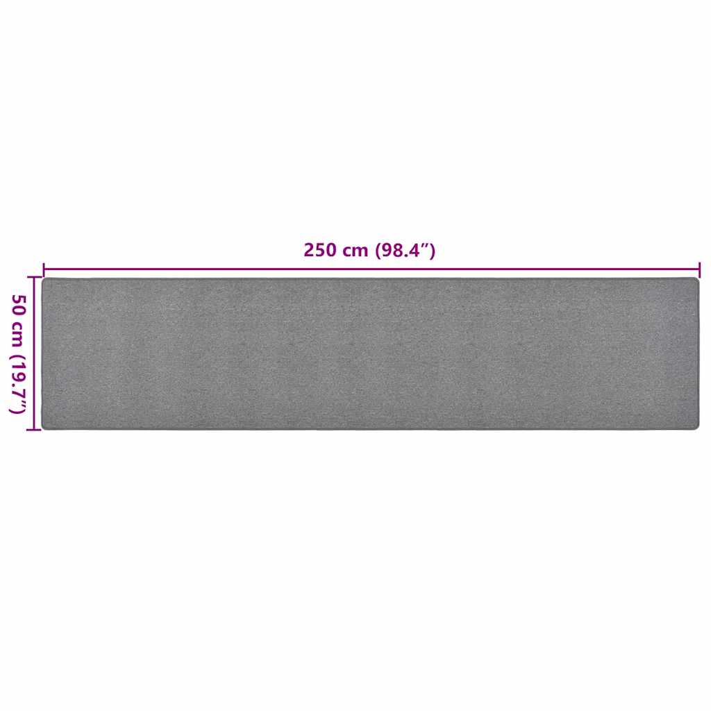 vidaXL Carpet Runner | Dark Grey | 100% Polypropylene | 50 x 250 cm