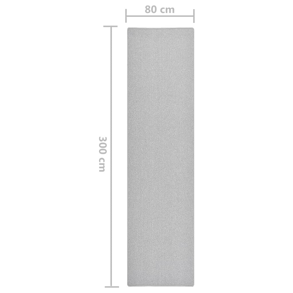 vidaXL Carpet Runner | Light grey | 100% Polypropylene | 80x300 cm | Non-slip