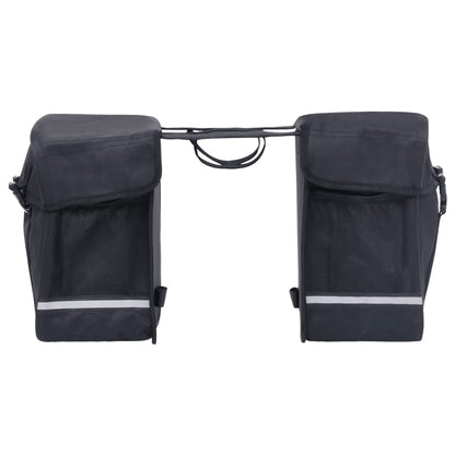 vidaXL Double Bicycle Bag for Pannier Rack Waterproof 35 L Black