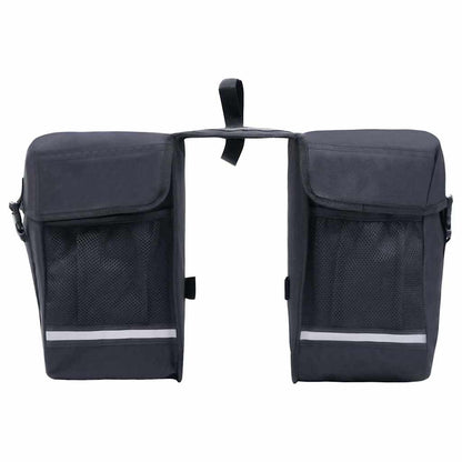 93251 vidaXL Double Bicycle Bag for Pannier Rack Waterproof 35 L Black