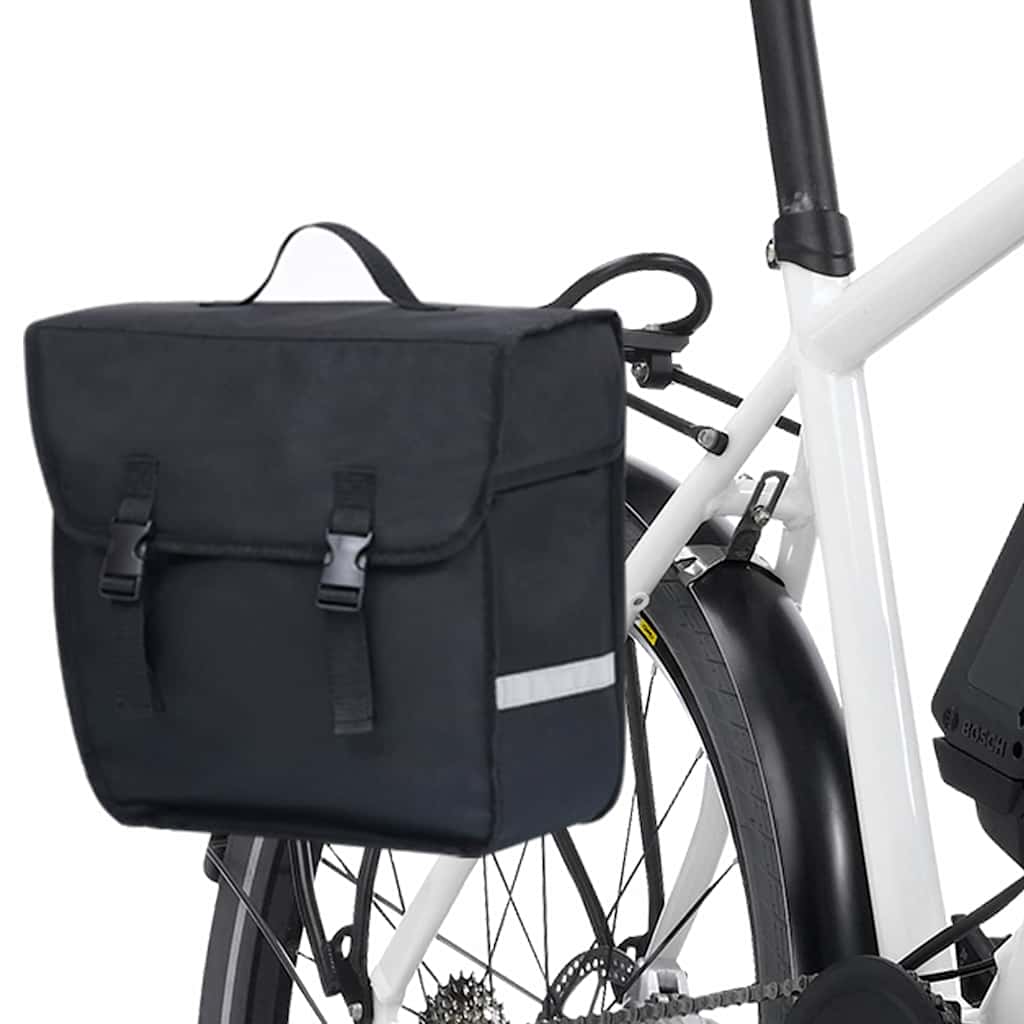 93252 vidaXL Single Bicycle Bag for Pannier Rack Waterproof 21 L Black