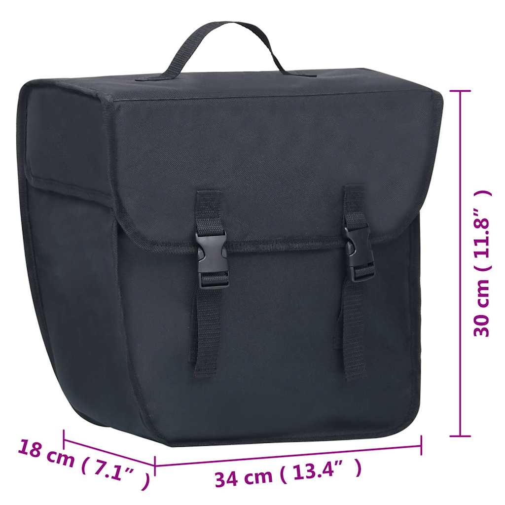 93253 vidaXL Single Bicycle Bag for Pannier Rack Waterproof 21 L Black