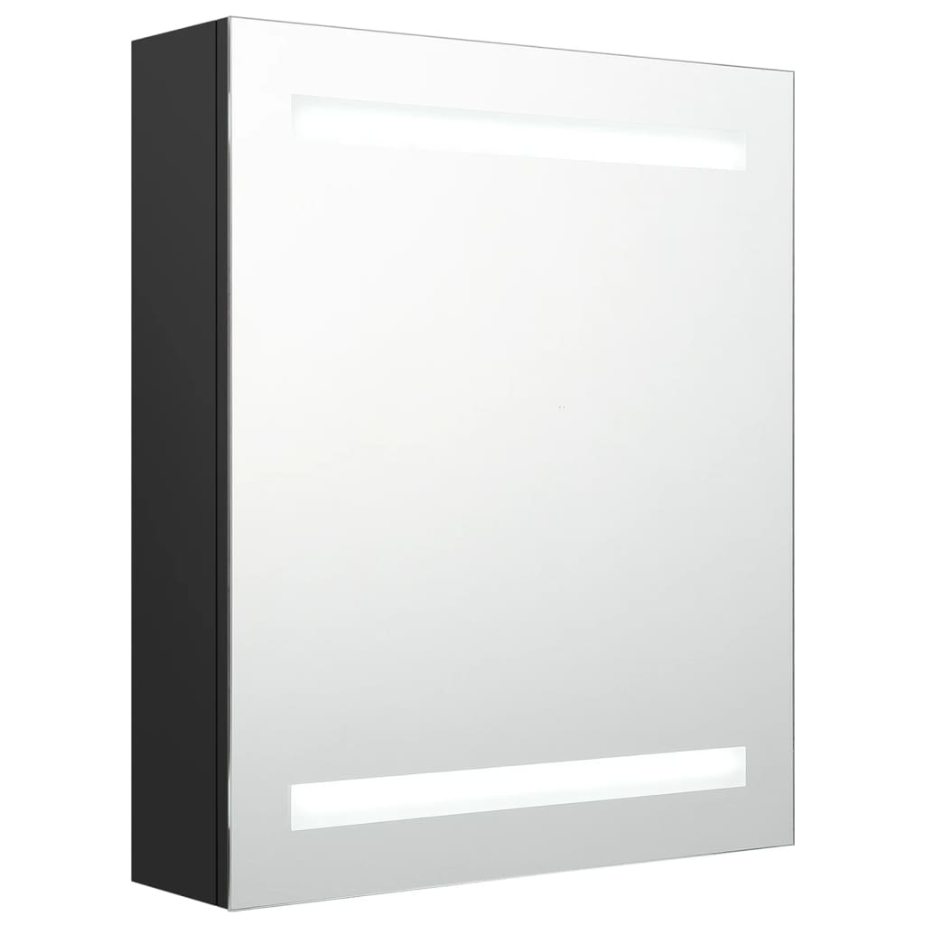 vidaXL LED Bathroom Mirror Cabinet Black 50x14x60 cm