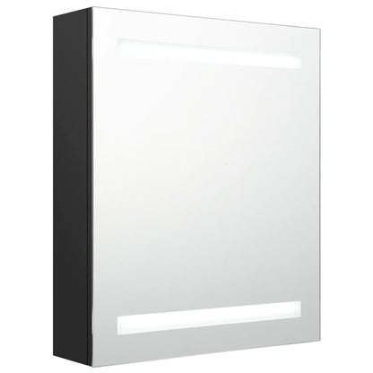 vidaXL LED Bathroom Mirror Cabinet Black 50x14x60 cm