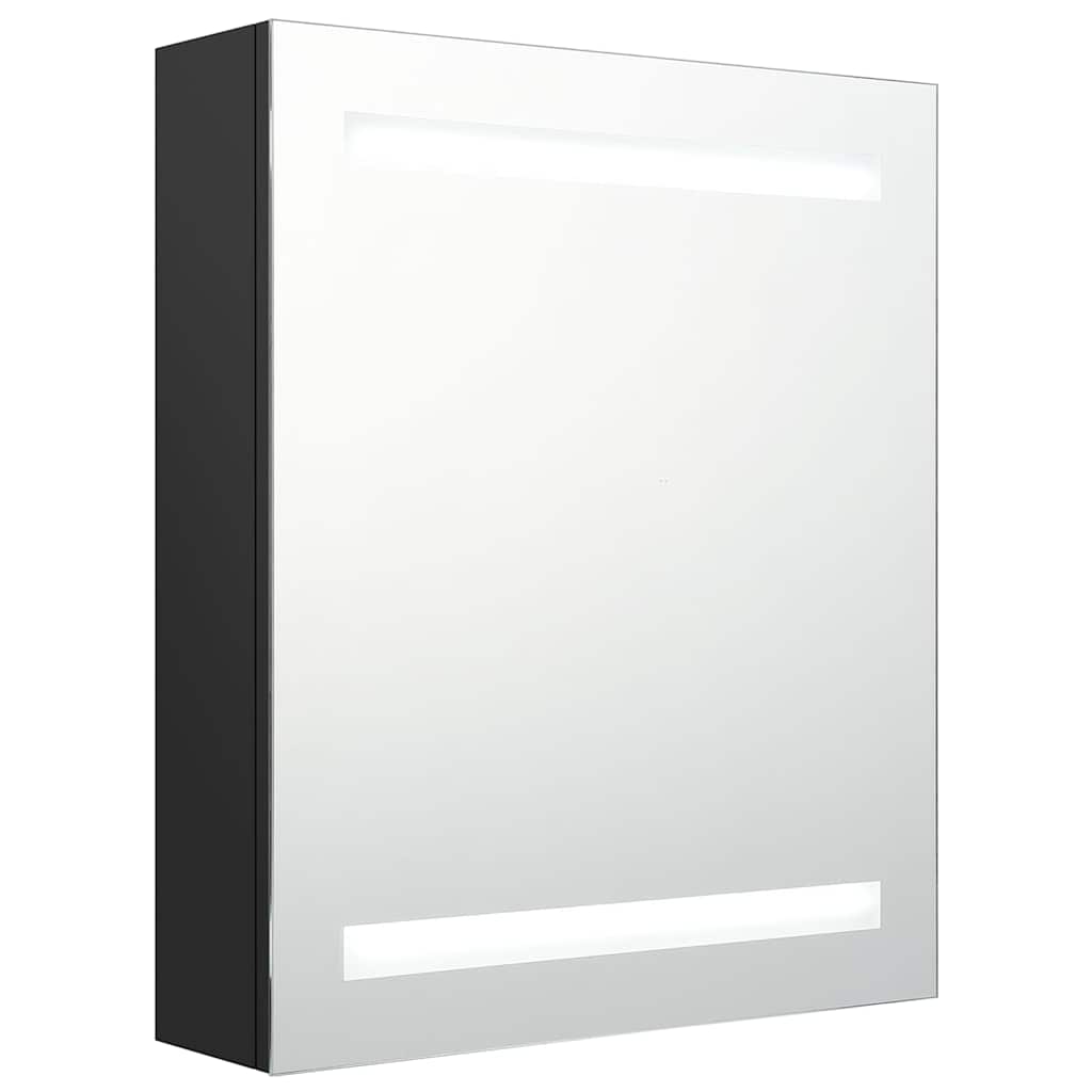326480 vidaXL LED Bathroom Mirror Cabinet Black 50x14x60 cm