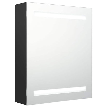 326480 vidaXL LED Bathroom Mirror Cabinet Black 50x14x60 cm