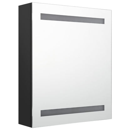 vidaXL LED Bathroom Mirror Cabinet Black 50x14x60 cm